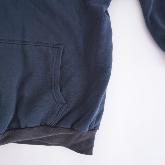 VTG '90s Sam Eer Adam Ferrari Navy Honeycomb Lined Zip Up Hoodie Sweatshirt XL - Picture 9 of 12